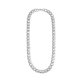 Collier à maillons cubains en acier titane argenté poli pour homme style hip hop - Largeur 7 Mm | Longueur 45 Cm