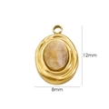 Detail of 14K gold plated oval pendant with yellow stone measuring 12mm by 8mm - Feldspar