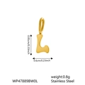 Golden stainless steel letter L pendant with dimensions 0.85cm by 0.6cm and 0.8g weight - Letter L