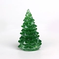 Mini green resin Christmas tree desktop ornament with transparent layered texture - 12 Green Glass