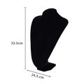 Professional black velvet necklace display bust for jewelry presentation, 33.5cm height - V-Shape Black Velvet 33cm Height