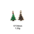 Detailweergave van 15x24mm emaille kerstboomhangers met afmetingen van maat en gewicht - Groene Kerstboom-15*24mm