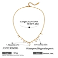 Dettagli della collana in acciaio dorato con perle, lunghezza 38+5 cm e peso 5,5 g - Stile Perla e Zirconia (JDN0306006)