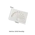 Detalle de molde de abanico de silicona blanca, medidas 126x85x10mm para repostería - Molde de Abanico