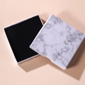 Square marble texture jewelry gift box with premium black sponge foam inner lining - Marble Pattern (Thin Lid and Base)