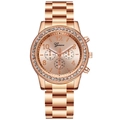 Orologio al quarzo da donna Geneva oro rosa con lunetta diamantata e cinturino in metallo - Oro Rosa Orecchio a Forcina