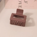 Deep brown 5cm square matte hair claw clip made of PS material for women hairstyles - Bulk/5cm / Rust red