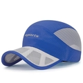 Berretto sportivo in seta di ghiaccio blu e grigio con rete traspirante ad asciugatura rapida - Regolabile / Blu Reale