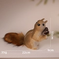 Brown foam squirrel figurine with pine cone and fluffy tail, size 15x22cm for Christmas decor - Sitting Squirrel Type G Large