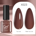 Deep red brown UV nail gel polish in shiny and matte finish variations 7ml bottle - Deep Reddish Brown (23)