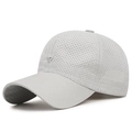Hellgraue atmungsaktive Mesh-Baseballkappe mit Stickerei Nummer 7 für Outdoor-Sport - Hellgrau