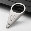 Premium brushed stainless steel multifunctional bottle opener with teardrop design - Silver (Character Cha OPP Bag)
