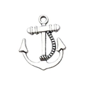 Silberner Ankeranhänger mit Seildetail für DIY-Schmuckherstellung und Armbänder - Anker mit Seil 20x22mm