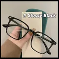 Classic bright black full-rim glasses frame with size 5037 52-18-148 C1 printed - Anti-Blue Light Plain Lens / Bright Black