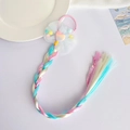 Detail of colorful hair braid with sheer bow and heart lollipop decoration for girls - 4# Heart Lollipop