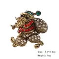 Vintage gold Santa Claus brooch with red and green rhinestones, size 3.4*3.6cm - Santa Claus 2
