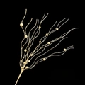 Sparkling gold glitter artificial berry picks for Christmas tree and festive home decoration - Champagne Gold Curled Branch with Berry
