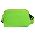 Neon green waist bag with adjustable strap and durable nylon fabric for running - Fluorescent Green