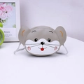 Cute cartoon mouse shoulder bag for kids in grey and white patchwork PU leather - Grey Mouse