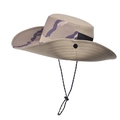 Men's outdoor camouflage sun hat with wide brim and desert camo pattern in 45-degree view - Camouflage Mocha