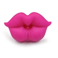 Funny pink silicone baby pacifier with realistic lip shape and soft orthodontic design - Lip / Rose Red