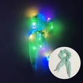 Mint green LED silk scrunchie with glowing lights for night parties and festivals - Bunny Ear Glowing Light Green