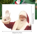 Detailed view of Santa window decal with mesh texture and 40cm by 25.8cm size markings - BTC003 Left