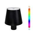 Detailweergave van LED-flessenlamp met aanraakbediening en RGB-kleurenspectrum iconen - RGB-licht / 1200mAh batterij-USB oplaadmodel / Zwart