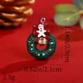 Christmas wreath resin pendant with bow and bell, 2.9cm height for DIY jewelry making - Christmas Gingerbread Man Wreath