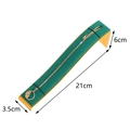Green velvet curved necklace display stand with yellow base, size 21cm x 3.5cm x 6cm - Green