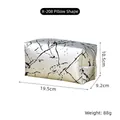 Dimensions of silver marble makeup bag, 19.5x9.2x10.5cm, with gold zipper and PU leather - X-208 Pillow Shape Silver