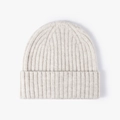 Hochwertige weiche haferflockenfarbene Strickmütze aus Wolle für Damen im Winter - Einheitsgröße / Gebrochenes Weiß