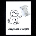 Handcrafted white marble dog bone crystal carving with a motivational greeting card - Howlite