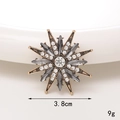 Vintage-Sternanhänger mit grauen Strasssteinen in Antikgold-Optik, Größe 3,8 cm - Seesternblüte (Grau)