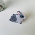 Detail of marble pattern acetate hair claw clip in a cute rabbit shaped design - Rabbit