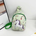 Green unicorn chest bag for children featuring rainbow prints and adjustable straps - Style 6-Light Green Unicorn