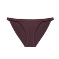 Women's low-waist seamless ice silk panties in deep purple color with cotton crotch - M / Burgundy