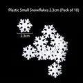 Set of 10 white acrylic snowflake cake toppers for Christmas birthday party baking - 10pcs Mini Plastic Snowflakes