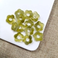 19mm green tinted acrylic five-petal flower beads for DIY jewelry making and crafts - Green Smudge