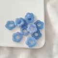 Blue acrylic flower petals for DIY earrings and hair accessories on a tray - Solid Deep Blue