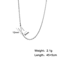 Silver stainless steel necklace featuring a small M initial pendant on a 45cm chain - Letter N