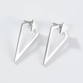 Minimalist S925 sterling silver geometric triangle stud earrings in polished silver finish - Hollow Triangle Studs
