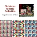 6 sheets of Christmas gift wrapping paper featuring Santa and tree patterns 50x70cm - Christmas Rhapsody / 6 Pieces/Pack (50*70cm)