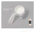 Polvere per unghie perlescente YG011 con riflessi aurora rosa e applicatore - YG011 Feiyan (Base Lattescente/Cangiante Rosa)