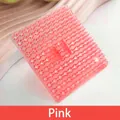 Roze siliconen fruitborstel met dichte haren voor keukenreiniging en zachte massage - Roze