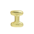 Polished 18k gold bubble letter I pendant necklace with a shiny smooth metal finish - Gold Letter I (Pendant Only, Without Chain)