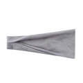 Dark grey athletic yoga headband featuring elastic moisture-wicking knitted fabric - Light Gray