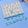 Moule de cuisson alphabet en silicone avec 26 lettres majuscules et symbole & pour gâteaux - 26 Lettres & Symbole (Blanc)