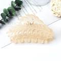 Translucent beige leaf-shaped hair claw clip with matte resin finish for women - Jelly Beige