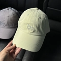 Gelbe und lila Baumwoll-Baseballkappen mit minimalistischem Katzen-Stickmuster - Gelb
